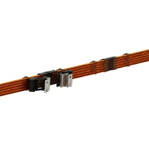 DHV single-pole conductor rail system for logistics sorting and conveyor systems